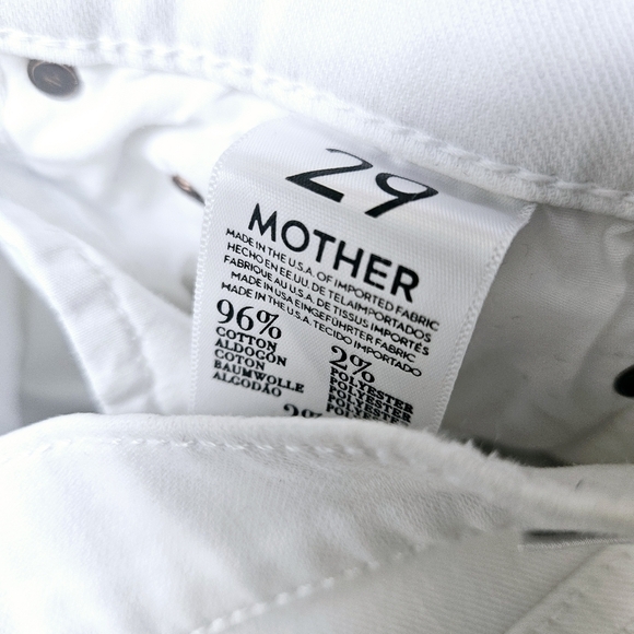 Mother The Drop Out Glass Slipper White Stretchy Denim Jeans Sz 29 - Picture 8 of 12